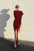 Defined Waist Long Work Dress