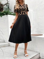 Esther Minimalist Short Sleeved Summer Dress with Pleats Premium Wardrobe Essential