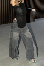 Vintage Washed Deconstructed Jeans