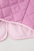 Rose Print Bow Quilted Jacket