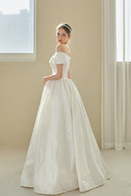 Elegant Vintage Off Shoulder Wedding Dress