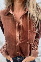 Chest Pocket Velvet Shirt