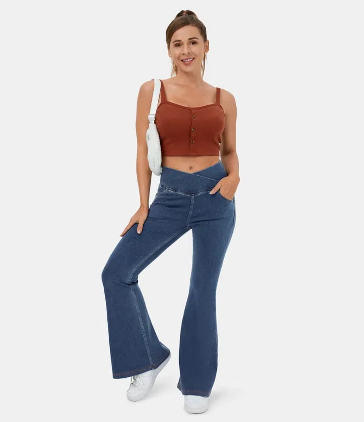 high waist flare jeans