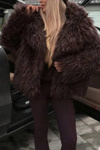 HOT TREND CHOCOLATE FUR JACKET