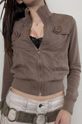 Vintage Brown Bomber Jacket