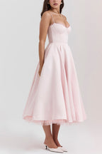 Lorraine Premium Strapless V Neck Sleeveless Tutu Maxi Dress Designer Edit