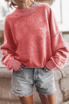 Washed Drop Shoulder Pullover Sweatshirt