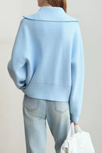 Slouchy High Neck Loose Solid Sweater