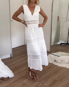 Sol Premium V Neck Lace Tank Top Dress Wardrobe Essential