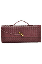 Woven Soft Leather Horizontal Square Accordion Bag