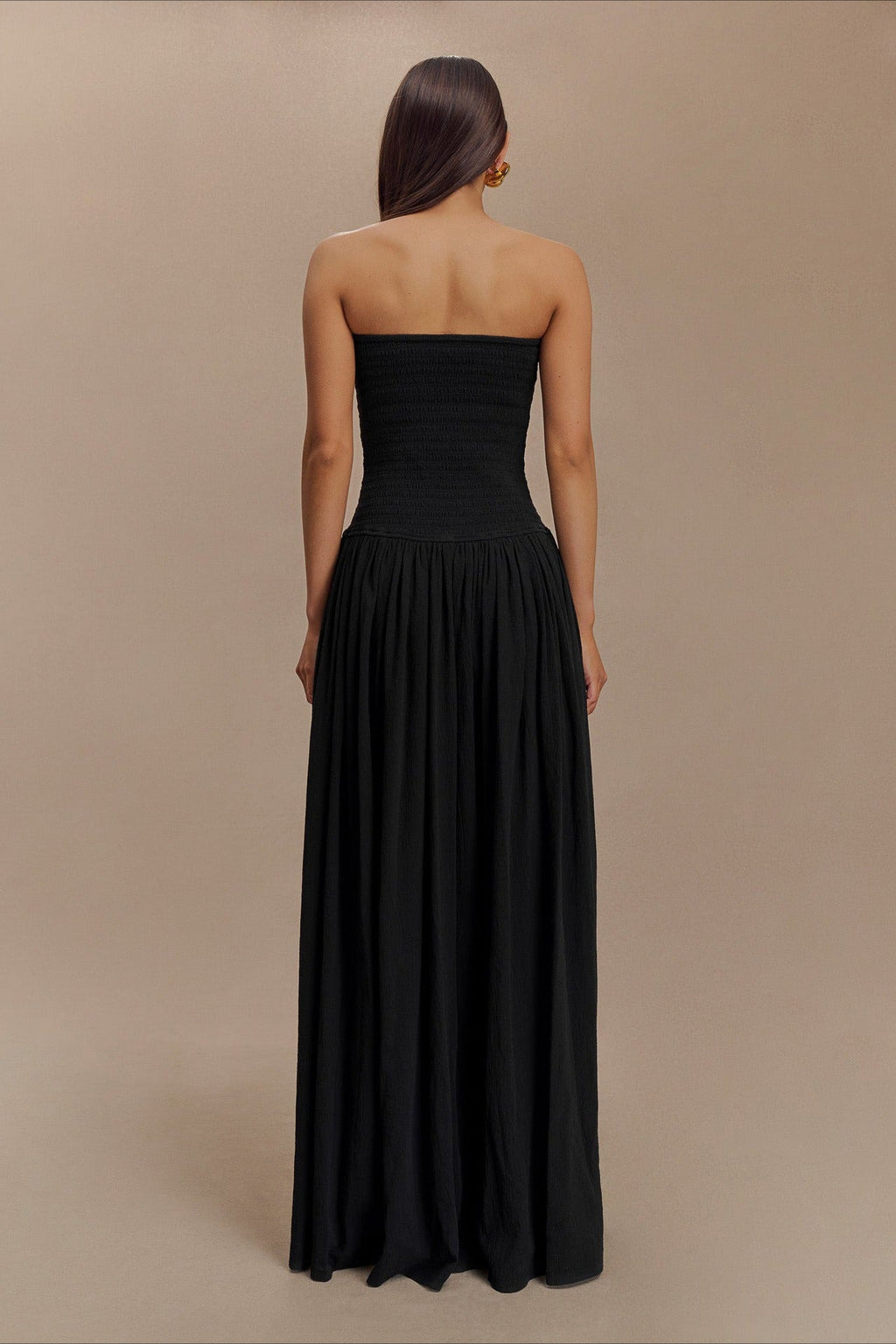 Solid Color Sleeveless Backless Ruched Corset Maxi Prom Dress