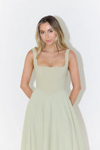 Yade High - Waisted Midi Dress