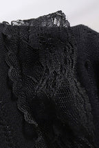 Black V Lace-Trim Cardigan
