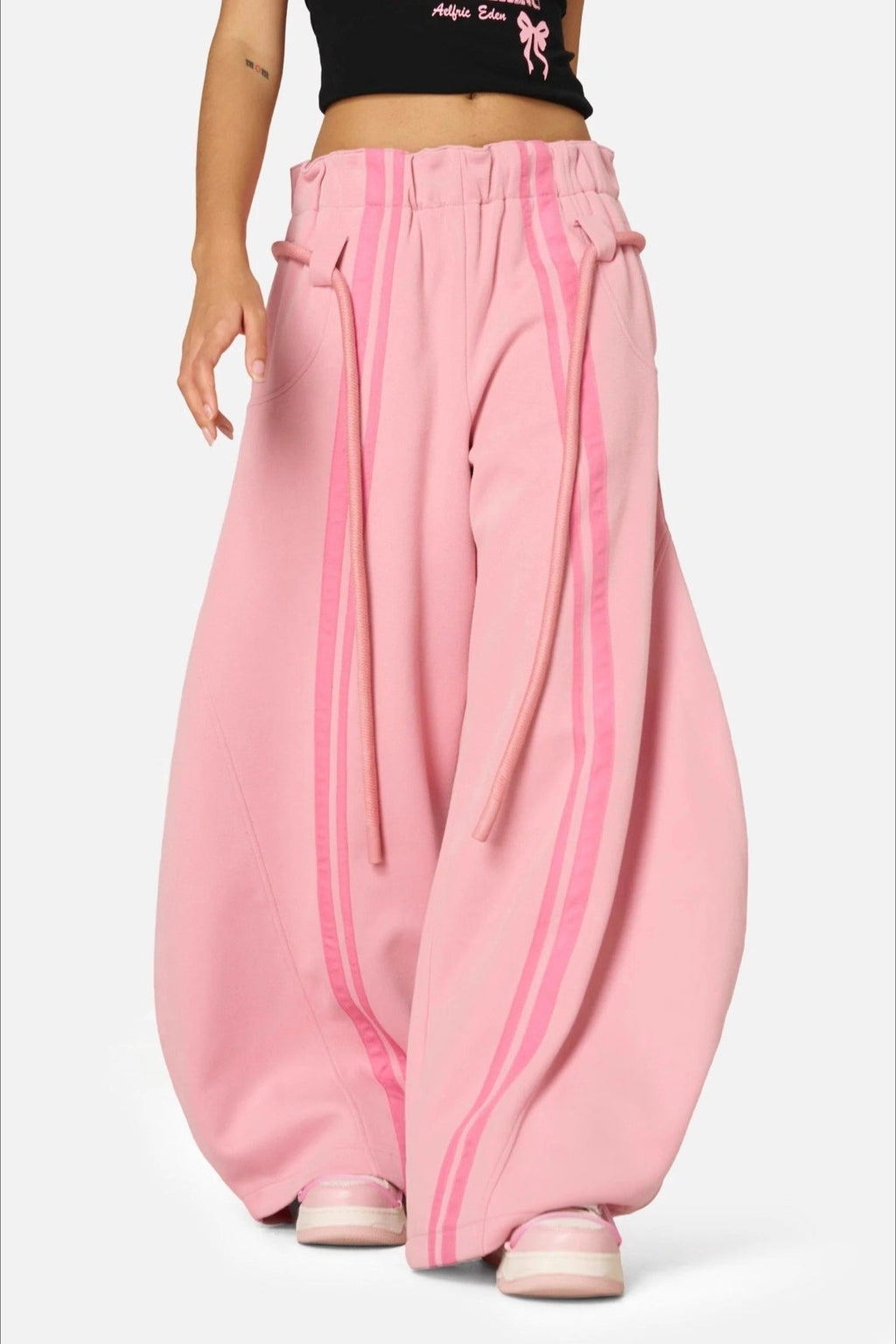 Tie Waist Relaxed Wide Leg Long Pants