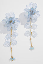 Fashionable Tassel Floral Mermaid Pearlescent Earrings