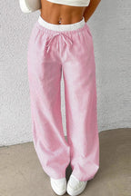 Stripe Plaid Pattern Knit Pants