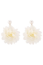Fashion Holiday Fabric Floral Pearl Earrings