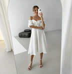 Fae Off Shoulder Dress White