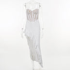 Fringila Asymmetric Dress White