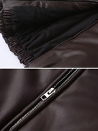 Alizay Faux Leather Puffer Jacket