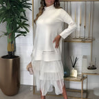 Fiona Exclusive Women's Midi Dress with Transparent Layers Boutique Collection