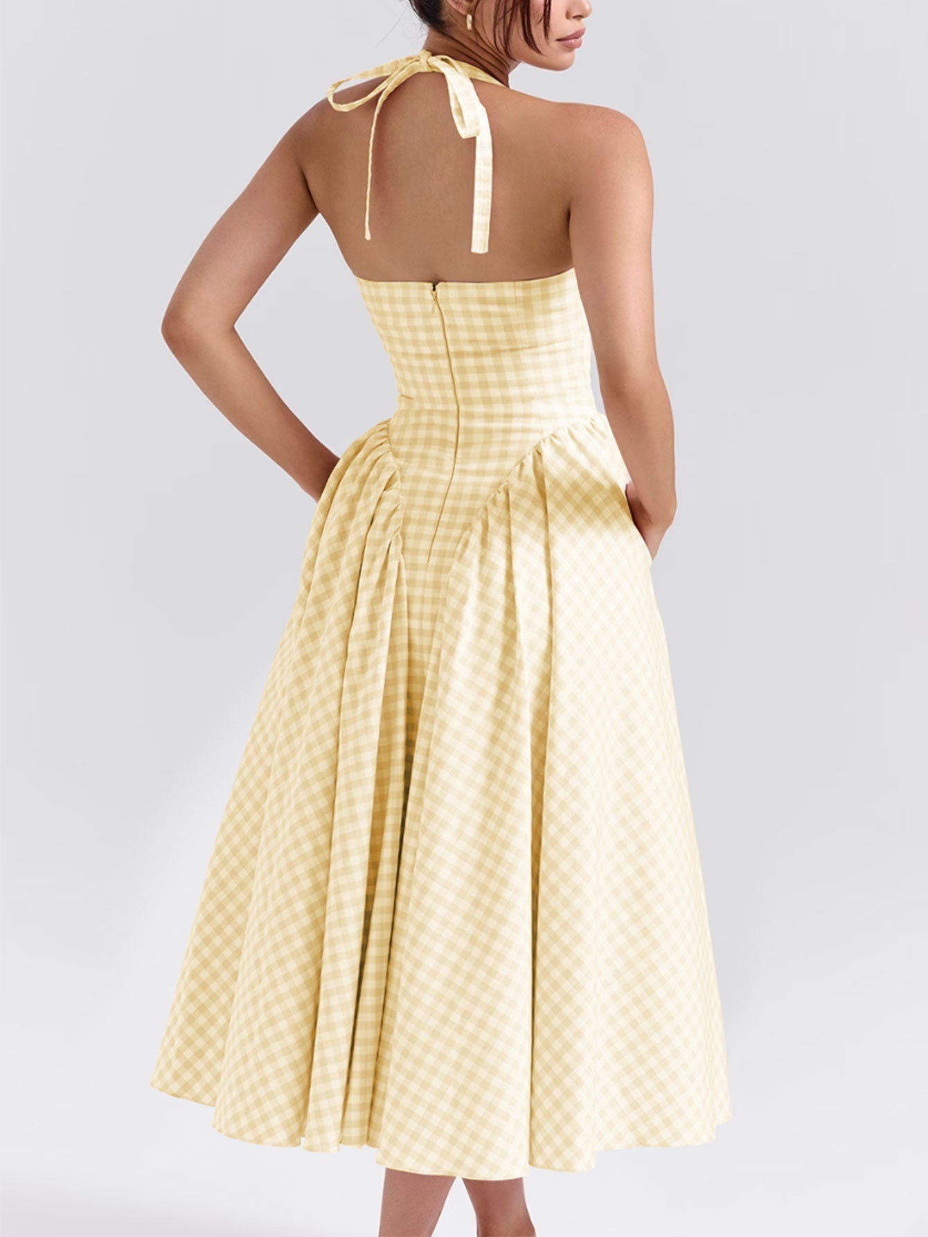 Naomi Exclusive Midi Dress with Deep V Neck Statement Occasion Edit