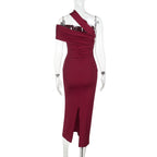 Horres Midi Dress Maroon