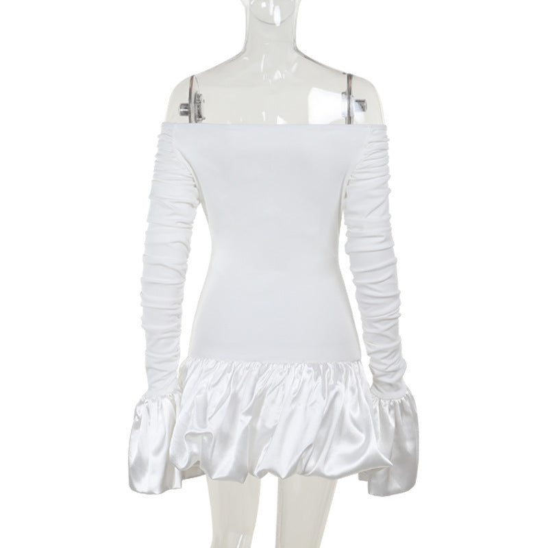 Frostene Off Shoulder Mini Dress White