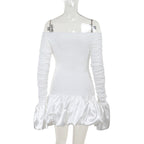 Frostene Off Shoulder Mini Dress White