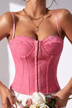 Hold Me Near Lace Backless Bustier Corset Crop Top - 3 Colors