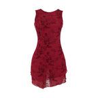 Beverly Mini Dress Maroon