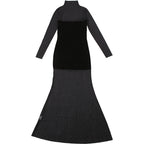 Velvet Crush Sheer Dress Black