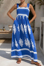 Zelma Effortless Sleeveless Printed Maxi Dress Evening Wear Edit