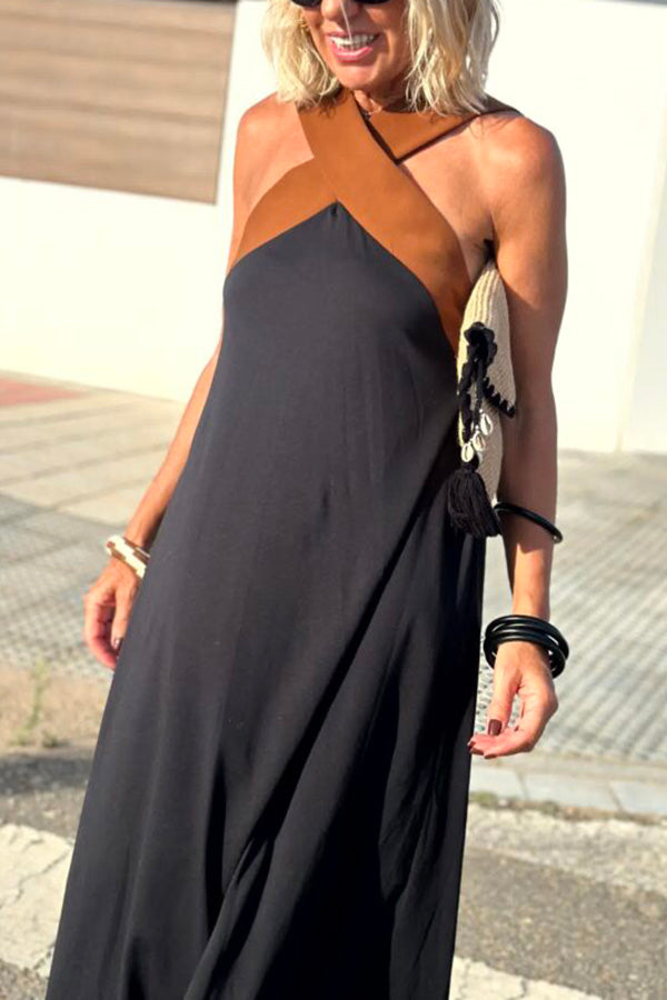 cross backless sleeveless dress