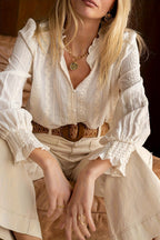 Crochet Hollow Out Lace Chic Versatile Long Sleeve Blouse