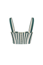Claudine Striped Heart-shaped Smocked Tank and Raffia Buckle Belted Pocket Bubble Shorts Set