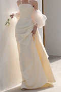 Strapless Satin Mermaid Slim Fit Prom Dress