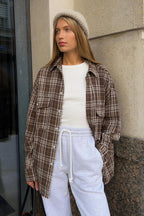 Plaid Striped Mid-Length Blouse