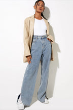 Single-Breasted PU Blazer