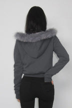 Panel Zip Fleece Hooded Jacket