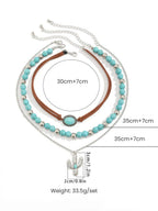 Turquoise Cactus Collar Necklace