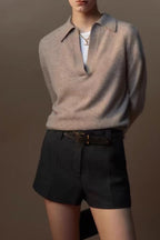 Relaxed Wool Blend Knit Top