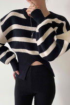 CutOut Waist Striped Sweater