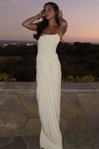 Boned LaceUp Strapless Party Dress