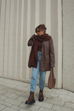 Single-Breasted PU Blazer