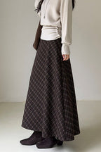 Retro Plaid High-Waist Skirt