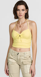Bow back halter neck cami top