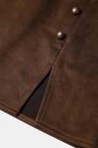 Solid Suede Bodycon Mini Skirt