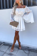 Off-shoulder floral print dress