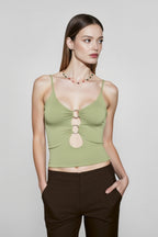 Front cutout cropped cami top